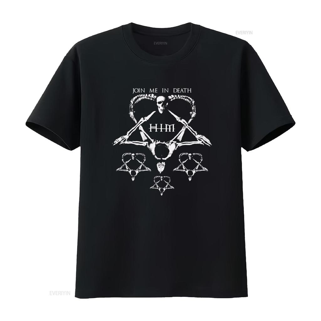 Его Heartagram присоединяйся ко мне в смерти тяжелая черная футболка с коротким рукавом винтажная стираная с принтом повседневная стильная эластичная унисекс