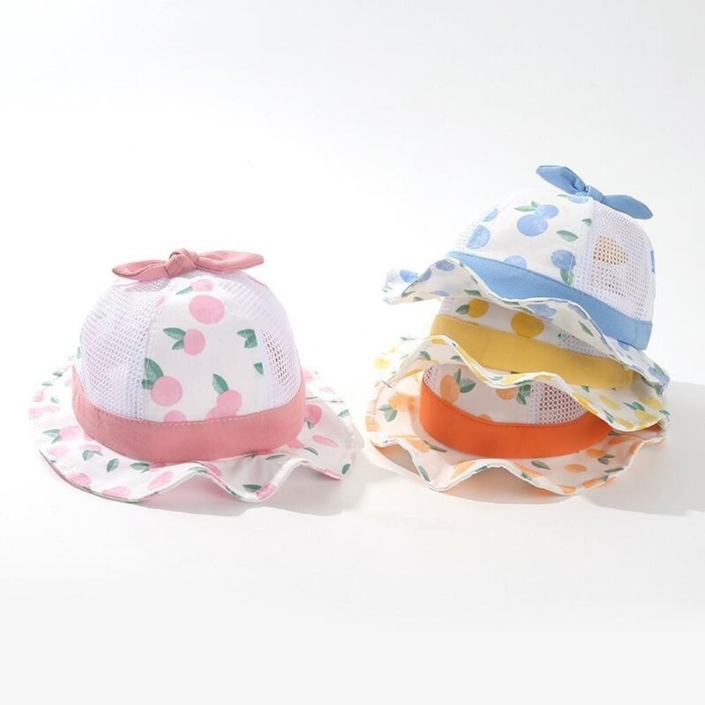 Wide Brim Baby Bucket Hat Fruit Print Panama Cap New Fisherman Cap Summer