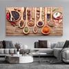 Modern Spice and Spoon In Table Canvas Paintings Kitchen Art Themed Wall Art Poster Decor Food Concept Retro Canvas Art Pictures Cuadros Background