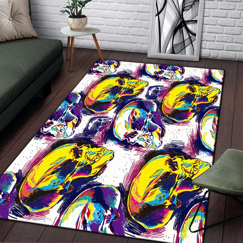 Винтажный декоративный череп с узором розы, декоративный квадратный ковер, современный дом, гостиная, пол, матовый ковер для спальни, художественный коврик для плаката