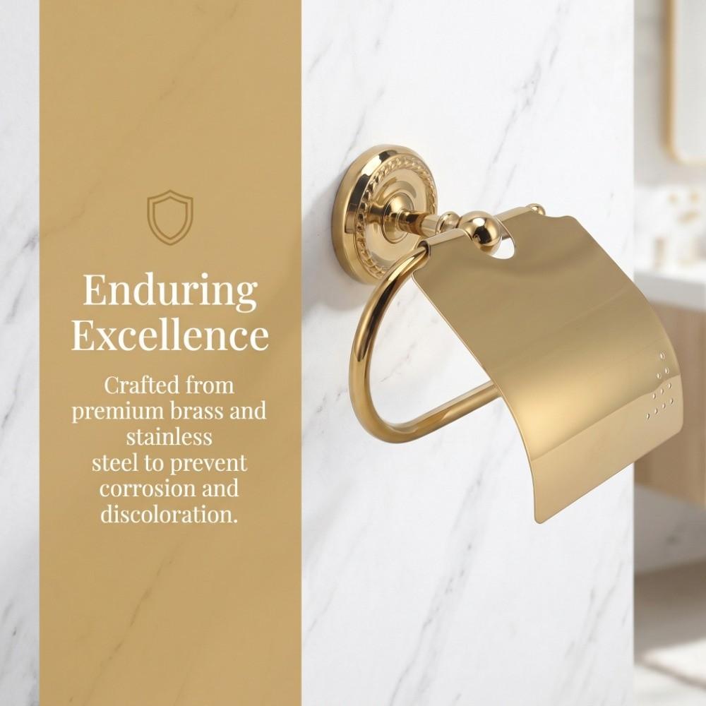 Exquisite Appearance Paper Roll Holder Copper Toilet Paper Holder Paper Towel Holder Space Saving