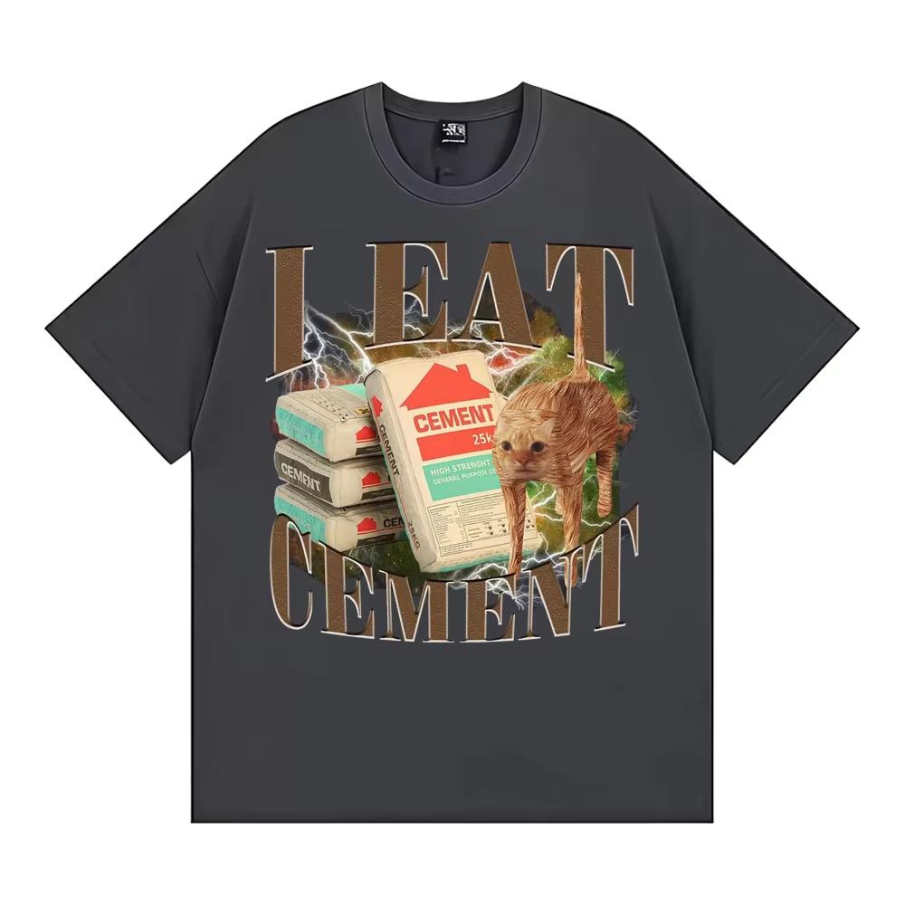 I Eat CeUnisext Funny Cat Meme Graphic Unisex Tshirt Casual 100 Cotton Oversized T Shirt Fashion Vintage Short Sleeve Male Tshirt