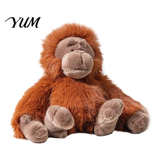 Adorable Animal Plushie Plush Gorilla Doll, Realistic Stuffed Toy for Kids, Soft Fluffy Stable Sitting Orangutan with Thick Long Fur, Home Decor Three