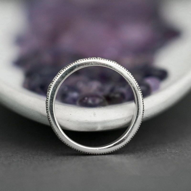 Vintage Silvery Color Floral Pattern Rings Wedding Rings Band Valentine's Day Gift