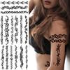 Indian Black Tribal Temporary Tattoos For Women Girls Totem Scorpion Lizard Tattoo Vine Fake Sticker Wristband Tatoos Paste
