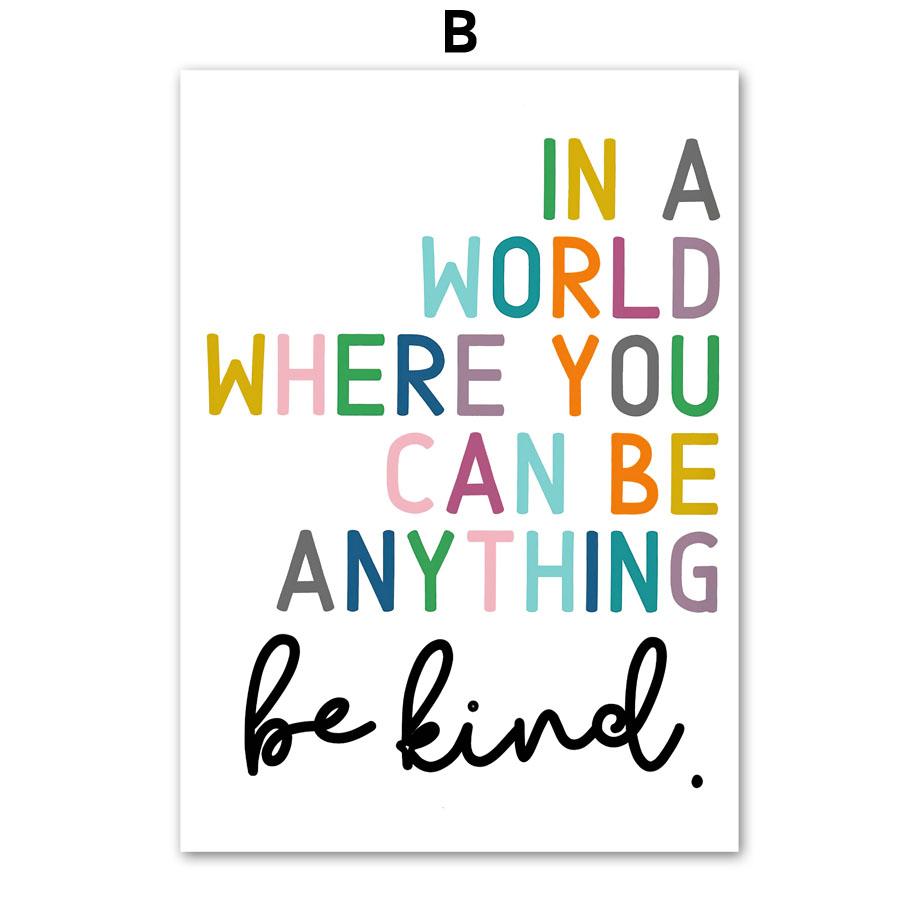 Радужные буквы детская спальня плакаты на скандинавскую тему и принты настенная живопись на холсте настенные панно для украшения детской комнаты