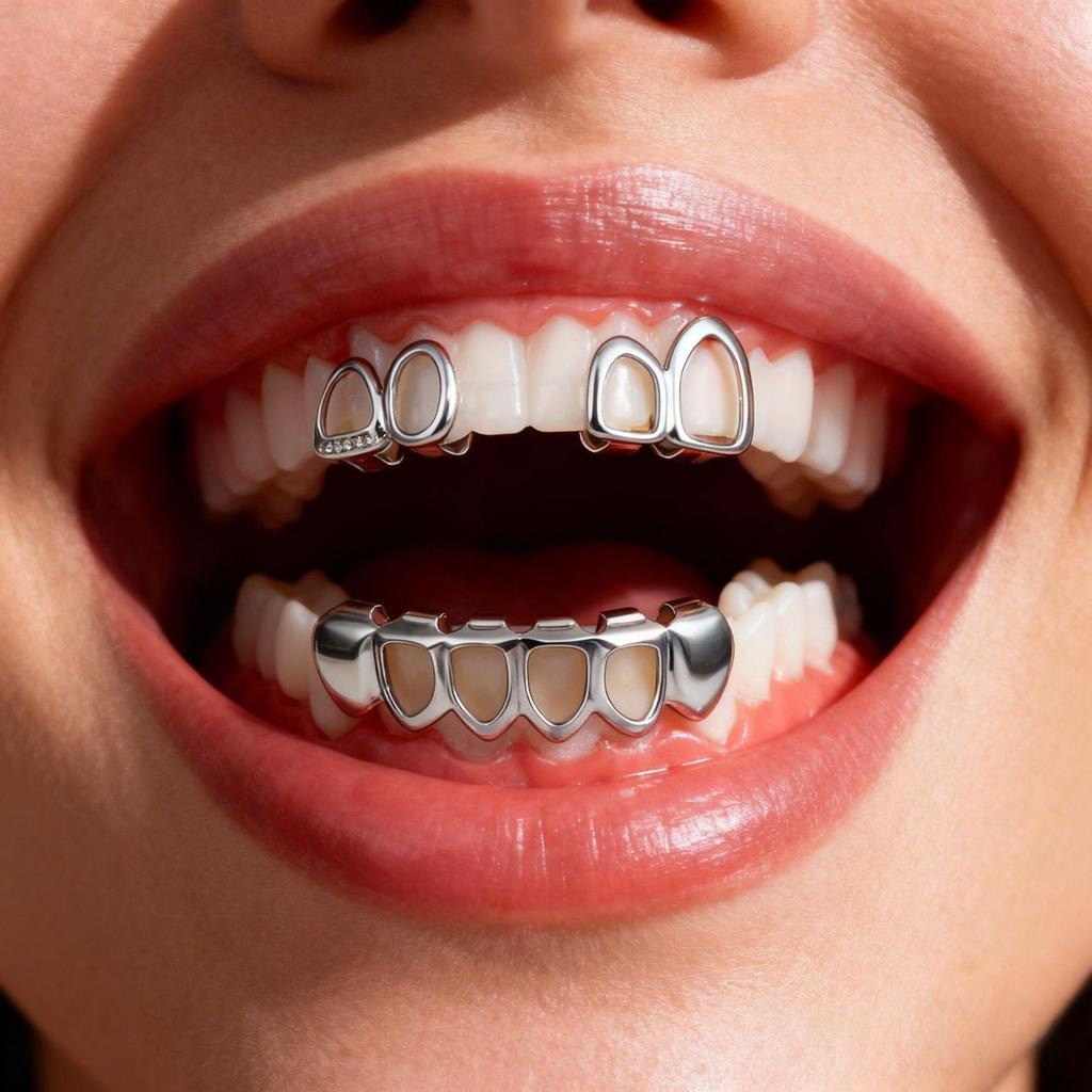 Трендовые европейские и американские панк-стиль хип-хоп полые геометрические глянцевые грилзы