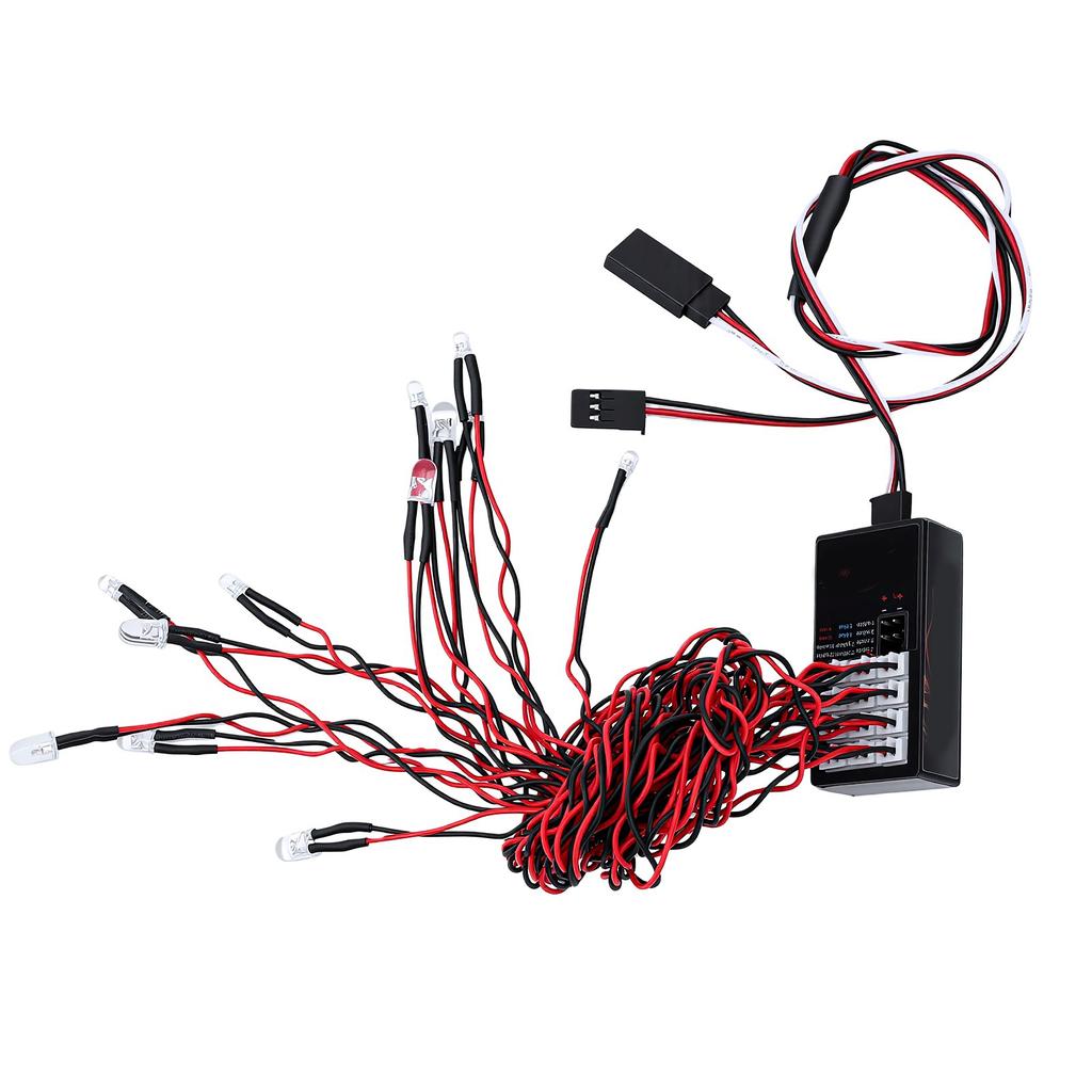 12 LED RC Lighting Kit Fit for Tamiya 1:10 RC Steering Brake Headlight RC Flashing Lighting System for Upgrade