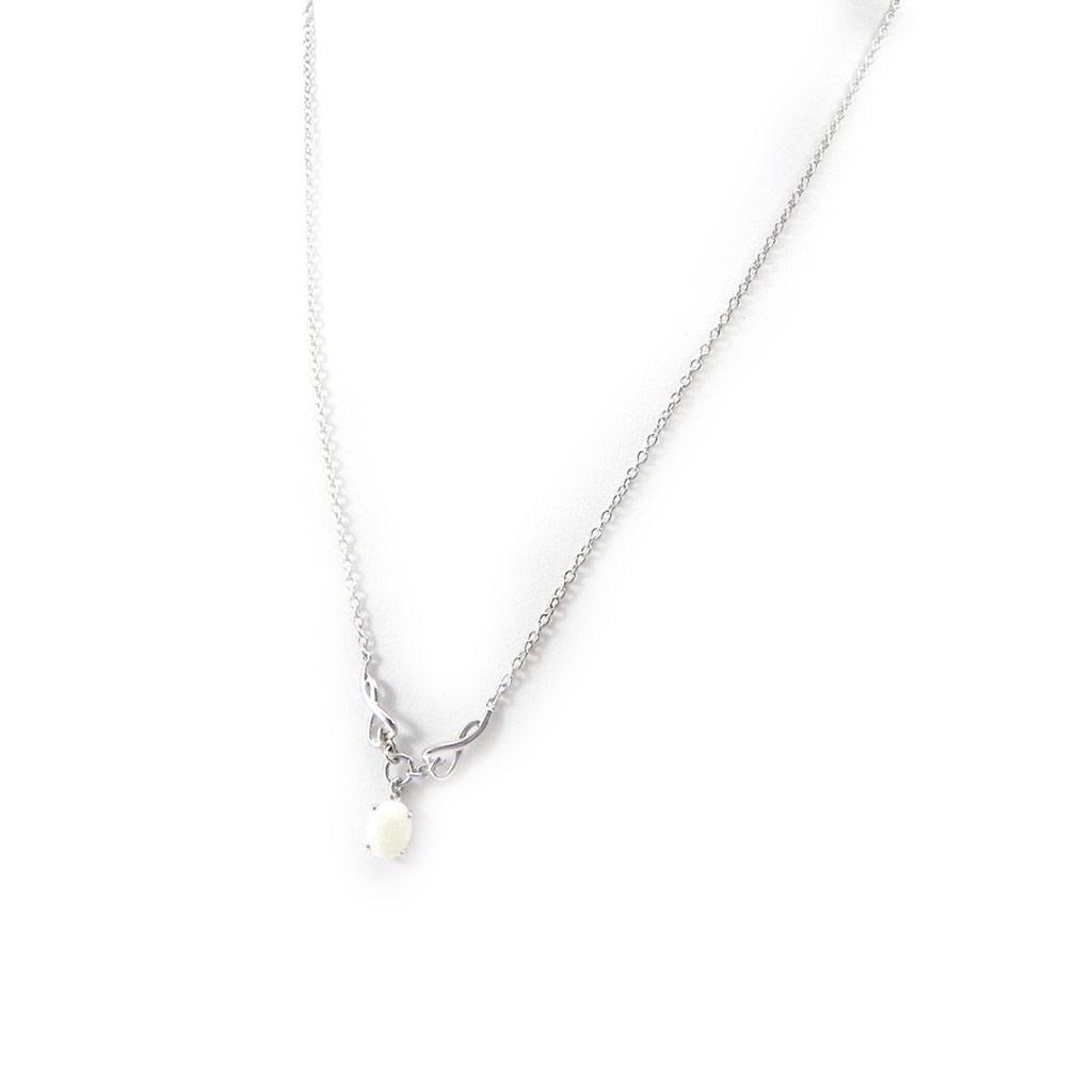 Les Trésors De Lily [I2592] - Серебряное колье «Богиня Опал» серебристо-белое (родиевое покрытие) - 8х6 мм