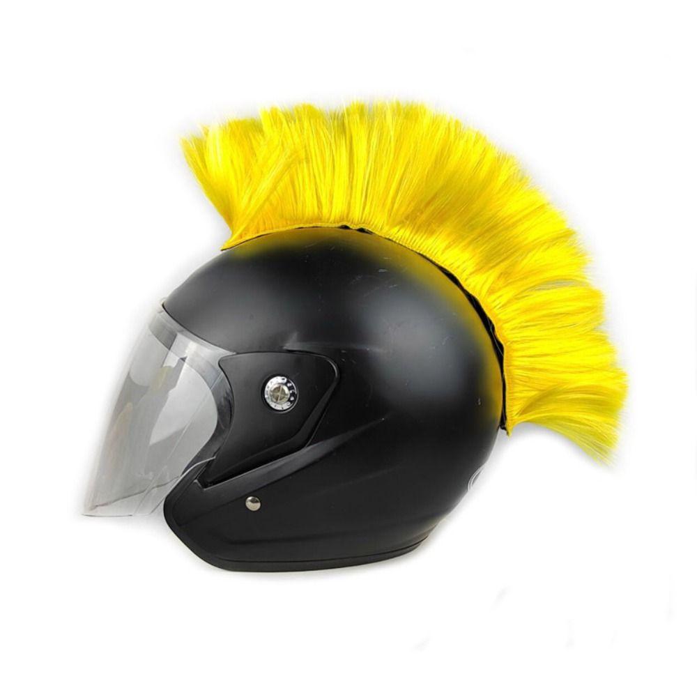 Punk Mohawk Helmet Wig Sticker Paste Helmet Decoration Hair DIY Cockscomb Helmet Wig Motocross
