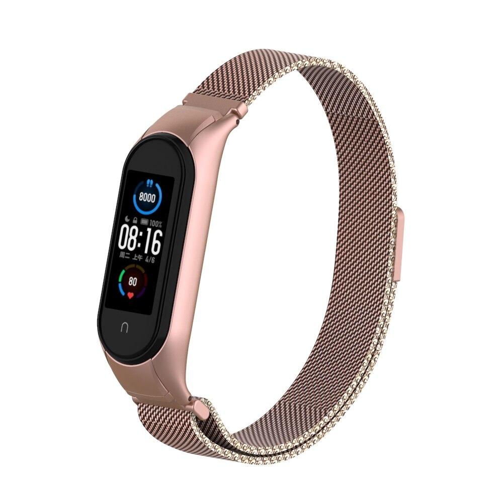 Ремешок для Xiaomi Mi Band 4 5 6, магнитный металлический браслет на запястье, браслет из нержавеющей стали Pulseira MIband для mi Band 6 Mi Band 5 4 3, браслет
