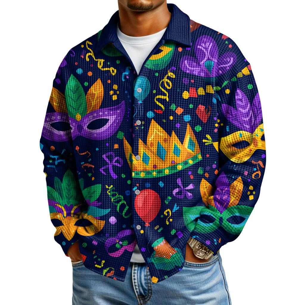 Мужская повседневная рубашка с длинным рукавом на пуговицах