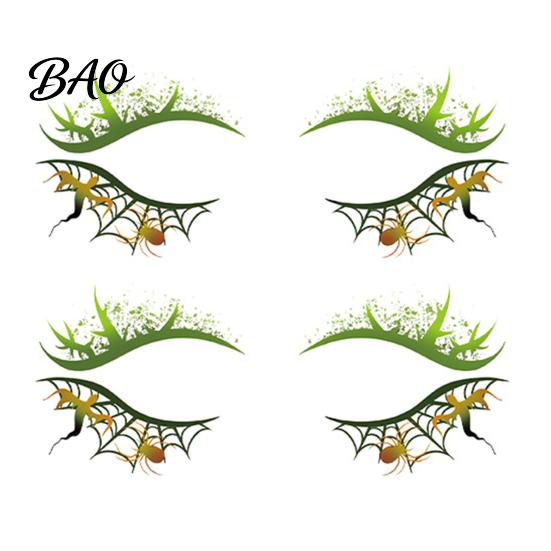 Ghostly Eye Decorations 2 Pairs Halloween Tattoo Stickers, Waterproof Temporary Face Decals with Creative Festival Party Supplies Pumpkin Bat