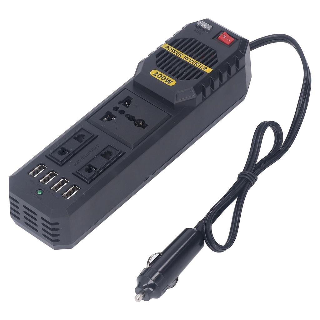 Автомобильный инвертор 200 Вт 12 В в 220 В ШИМ модифицированный синусоидальный адаптер-преобразователь с портами USB 4,1 А