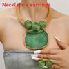 Resin With Short Necklace And Earrings Set For Trendy Fashion Looks