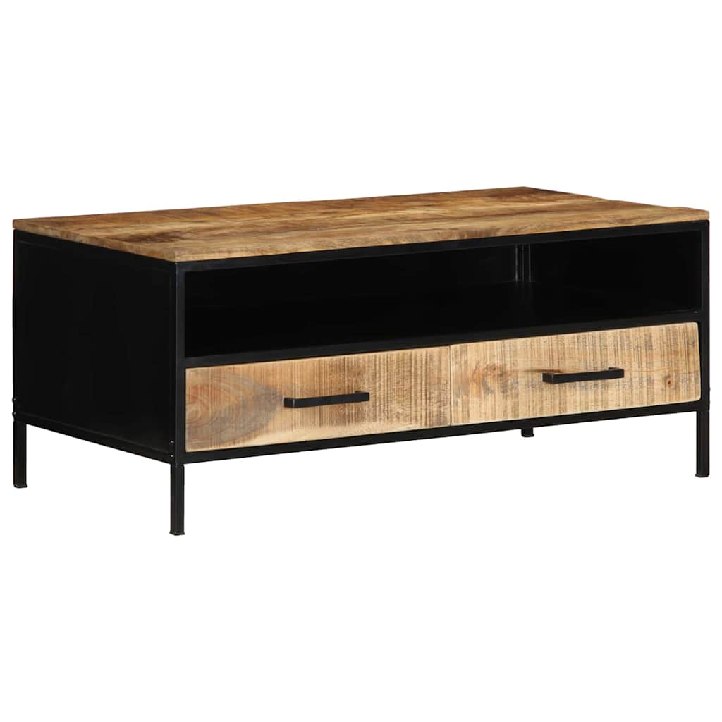 Coffee Table Brown 90 x 50 x 40 cm Solid Mango Wood and Metal