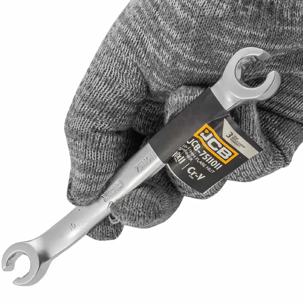 JCB 10x11mm split ring spanner 2-sided Cr-V 6-point