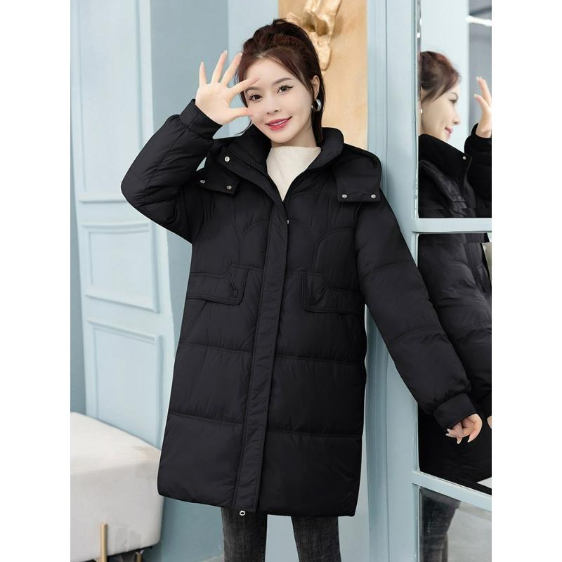 Down Padded Jacket Women's Trendy Mid-length Large Size Loose Bread Jacket Padded Jacket Winter Padded Jacket Jacket Thickened