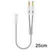 Y-25/50/100CM Headphone Microphone Audio Converter Y Splitter For Computer 3.5mm Female To 2 Dual 3.5mm Male Headphone MicGood product