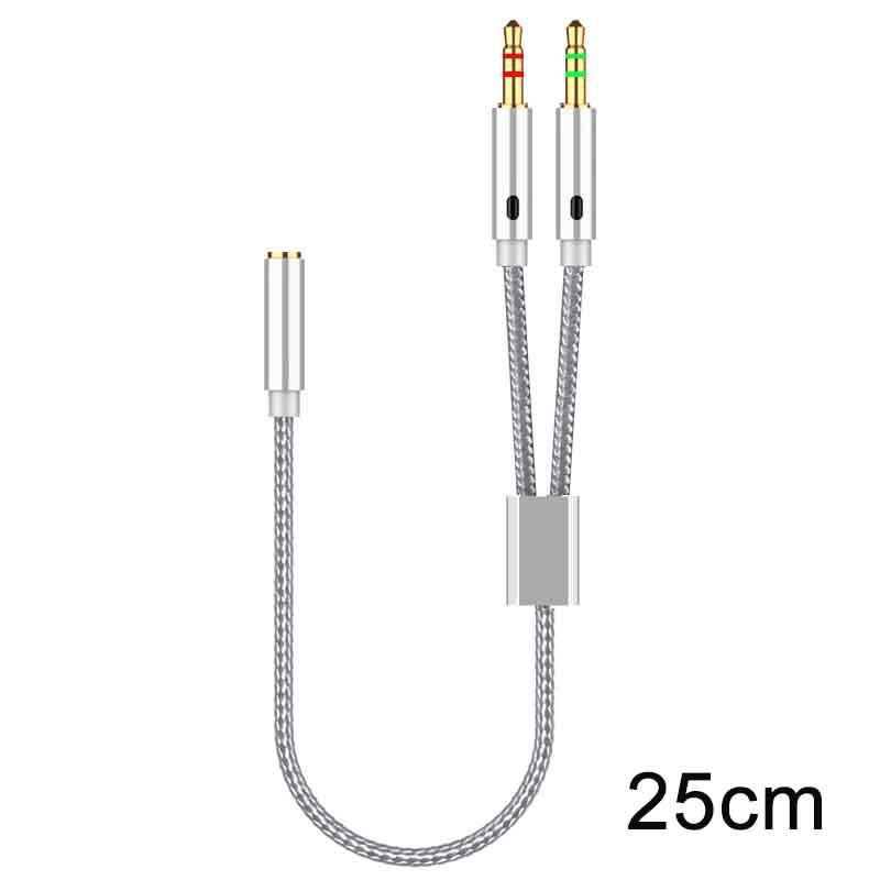 Y-25/50/100CM Headphone Microphone Audio Converter Y Splitter For Computer 3.5mm Female To 2 Dual 3.5mm Male Headphone MicGood product