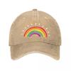 Rainbow Baseball Cap  New Vintage Washed Cotton Baseball Cap Parent Kids Sun Hats