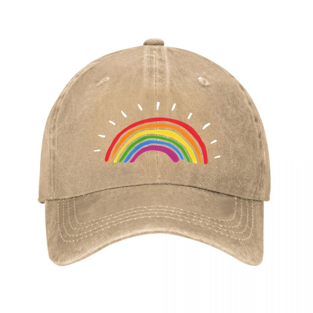Rainbow Baseball Cap New Vintage Washed Cotton Baseball Cap Parent Kids Sun Hats