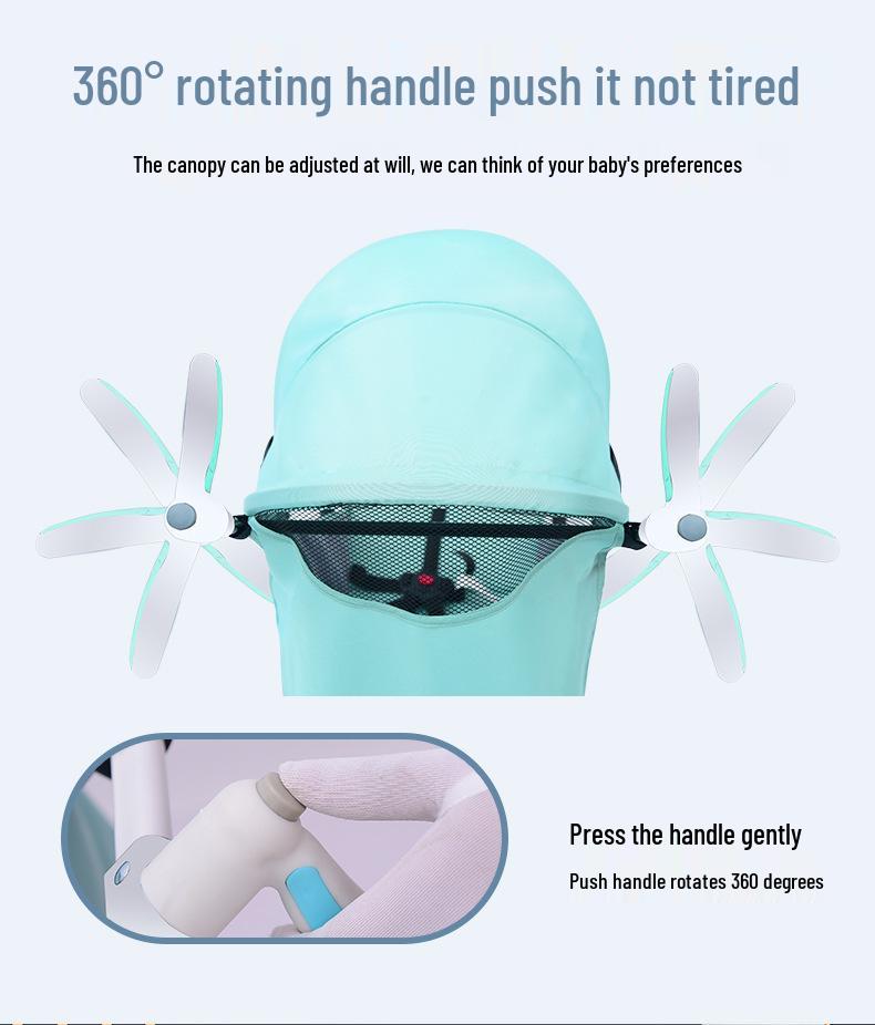 Ultra-Lightweight Foldable Baby Stroller, Sit & Lie Positions, for 0-3 Years