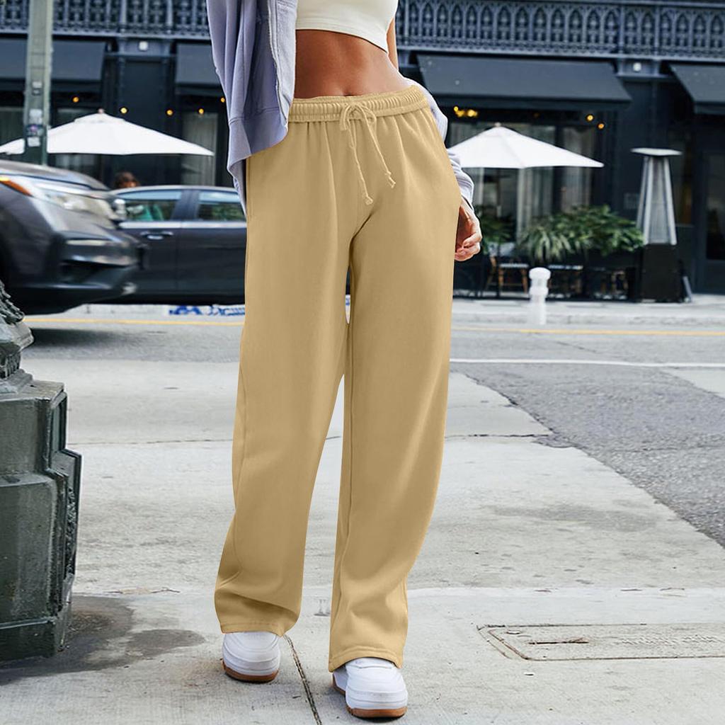 Женские широкие спортивные штаны, модные мешковатые спортивные штаны с завязками внутри, повседневные брюки с высокой талией, спортивные штаны