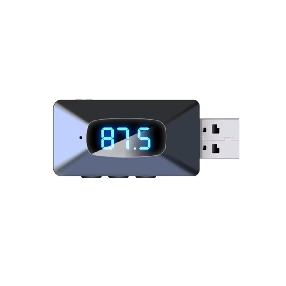 Автомобильный Bluetooth 5.4 T65 Мини USB передатчик приемник со светодиодным дисплеем Handsfree Call Car Kit Авто Беспроводное аудио для FM-радио