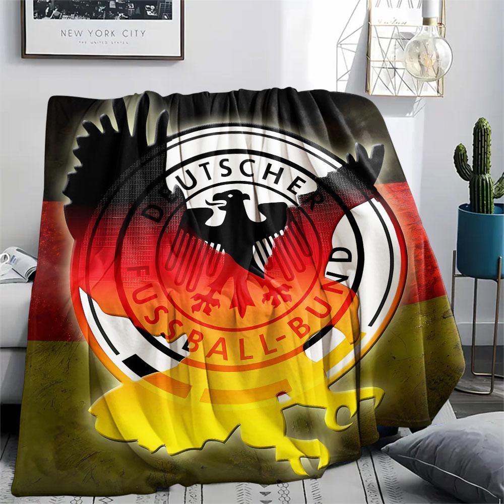 1PC Germany National Football Team Patterned Flannel Blanket Suitable For All Seasons for Home Decor Warmth and Comfort Gifts Holiday Present