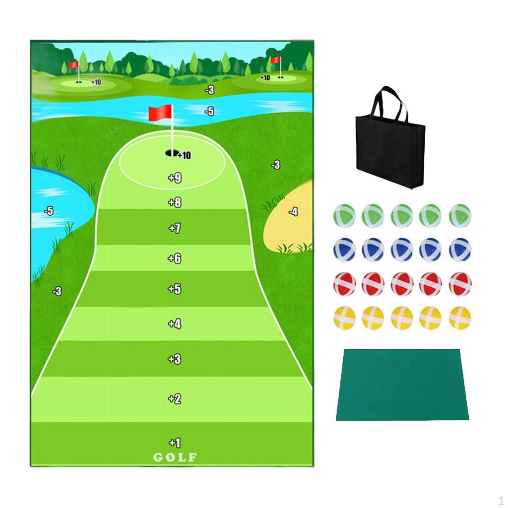 Golf Hitting Mat Training with Balls Portable Game Set Putting for Outdoor Indoor