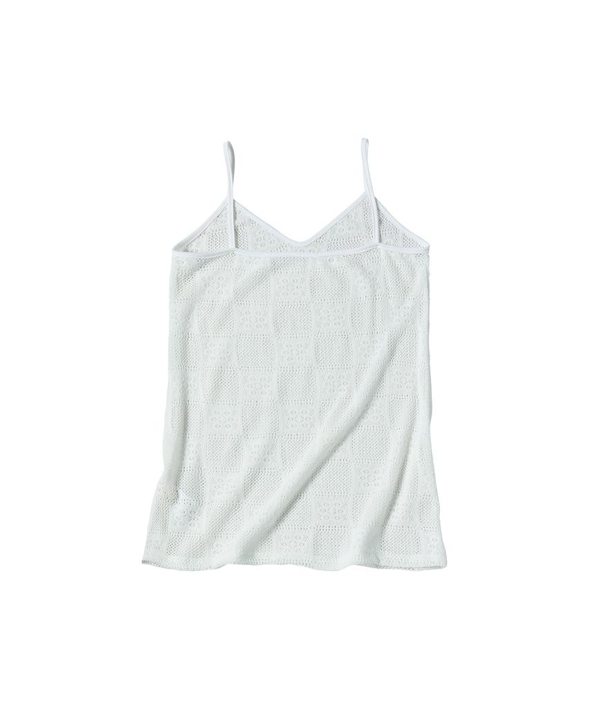 Comoni Nose W Crochet Sleeveless One Piece [Ivory]