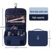 Portable Waterproof Twill Toiletry Bag with Hook and Large Capacity