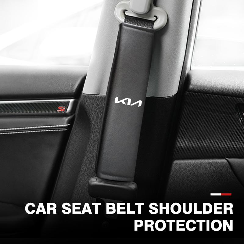 1/2Pcs Leather Car Seat Belt Shoulder Protector Seat Belt Cover For KIA Rio K5 K2 Sportage Ceed Sorento Picanto Stinger Soul ED7