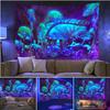Fluorescent Mushroom Tapestry Background Luminous Wall Hanging Art Home Decor