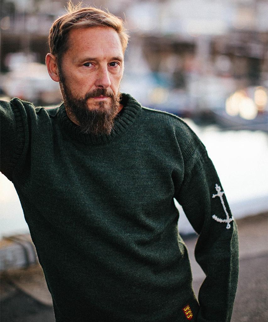 Geonjiulleunseu Crewneck Wholegarment Sweater - Roden Green