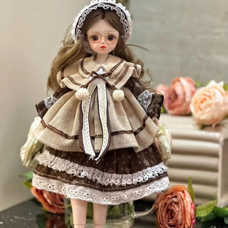 30cm Artistic BJD Doll Set With Custom Outfit - 1/6 Scale Collectible Fashion Girls Ages 7-14