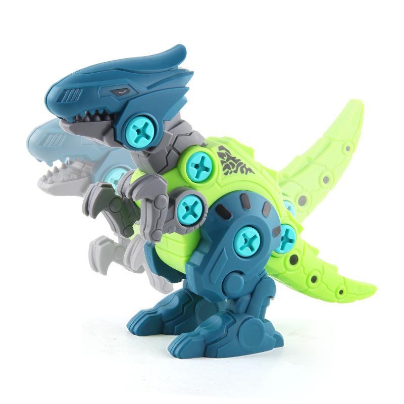 Детский электрический завинчивающийся динозавр, строительные блоки, собранные и разобранные, наука и образование, орех, разобранный и собранный костюм