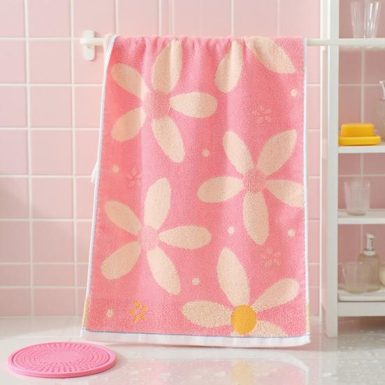 Floral Bath Towel Cotton Soft Absorbent Hand Towel Fast Drying Washcloth Bathroom Towel for Face Spa Kitchen Gym Hotel
