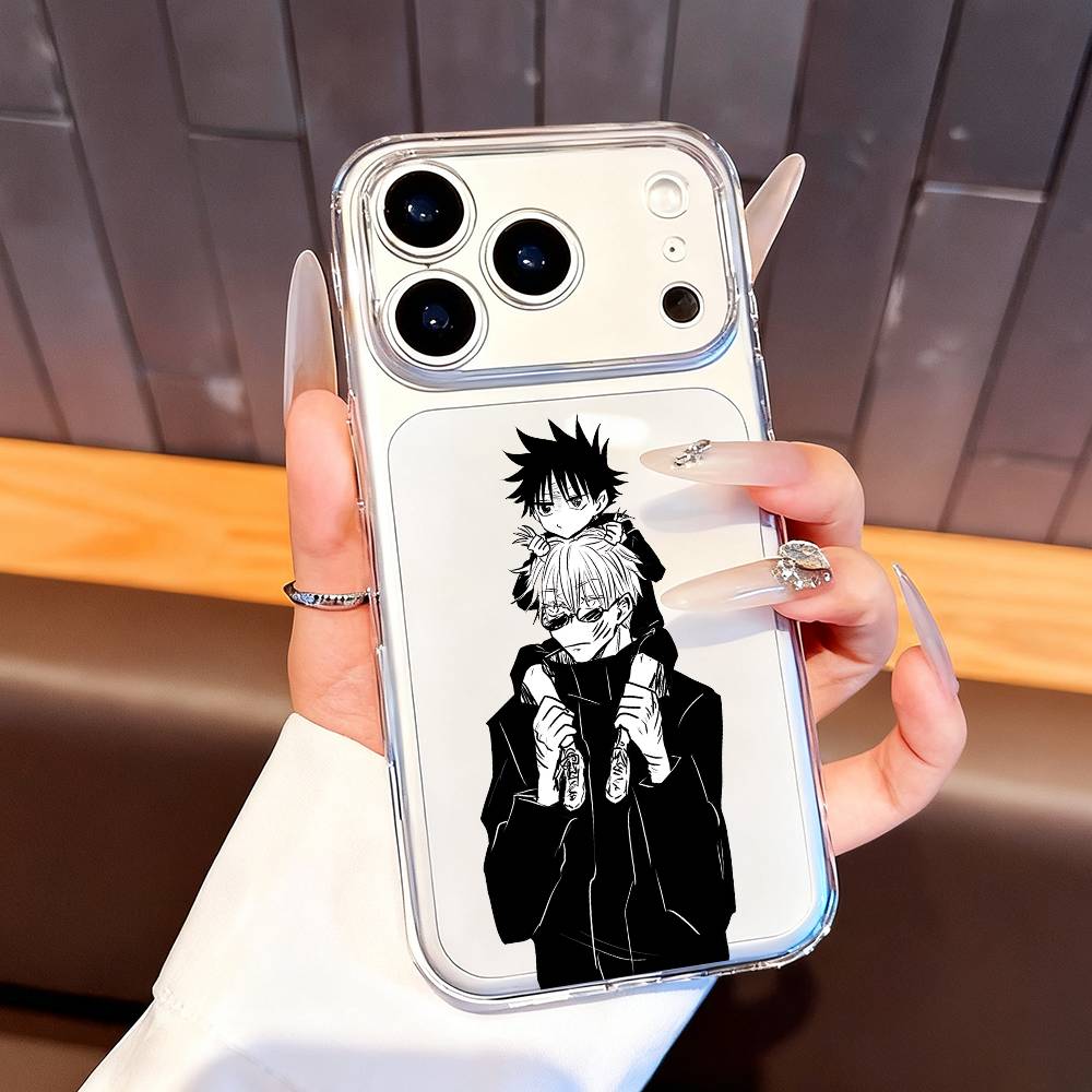 Чехол для телефона Fushiguro Megumi Gojo Satoru для iPhone 7,17,16,15,14,13,12,11 Pro,Max,Plus,XR,Mini,E Прозрачный Мягкий чехол с полным покрытием