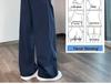 Women's Navy Blue Quick-Dry Wide-Leg Ice Silk Pants - Slimming, Loose-Fit, Casual Sun Protection, Summer Straight-Leg Style 2927