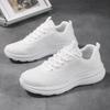 Fashion White Women Lightweight Sneakers Outdoor Running Sport Shoes Female Mesh Breathable Trainning Shoes White Flat Walking Shoes 44