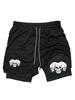 Muay Thai Kick Boxing MMA Shorts Triple Three Skull Men Women Unisex Double Layer Quick Dry Breathable Training Sport Gym Fitness Workout