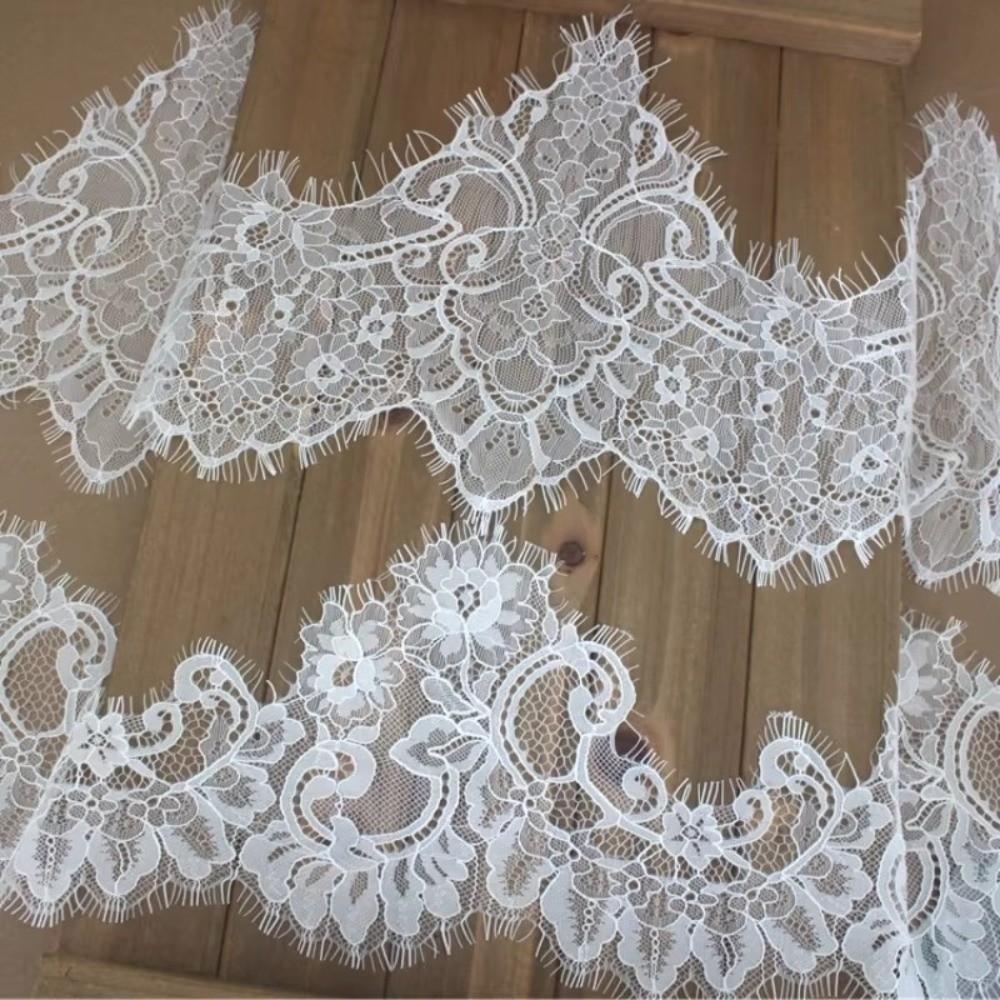 Bearded Edge Floral Embroidery Lace 3 Yard Wedding Embroidery Lace Ribbons Trim Wedding Dress