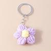 Aihua Hot New Handmade Knitted Keychain Keyring For Women Girl Cute Crocheted Flower Pendants Car Key Ring Handbag Charms Gifts