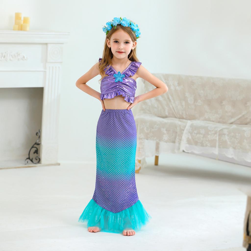 Baby dress mermaid princess dress girls spring and summer new human fishtail dance dress children's clothes