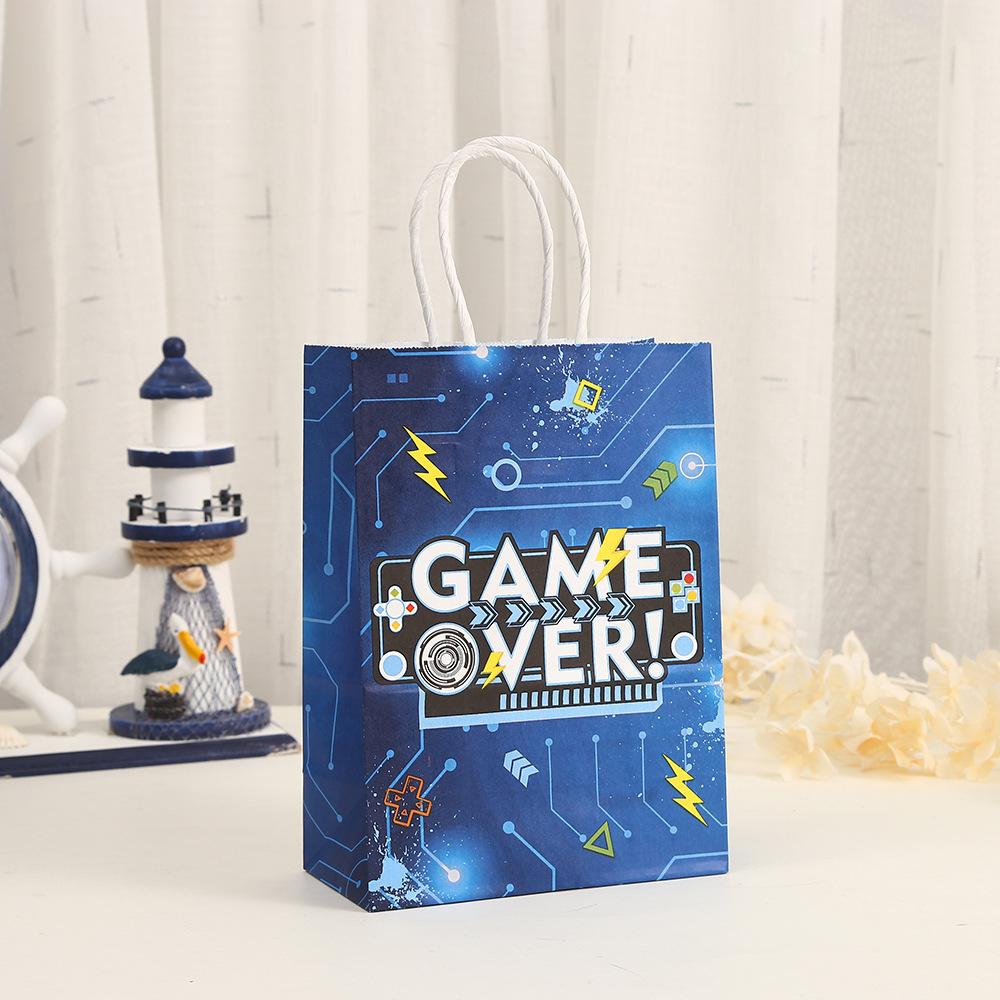 StoBag, Подарочные пакеты для игр с ручками, Иди и побеждай, для вечеринки с играми, упаковка сладостей для детей, многоразовая бумага, 12/30 шт.