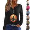 Women's T Shirt Tee Button Floral Print Long Sleeve Daily Weekend Fashion Basic V-Neck Regular Top