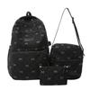 Korean Bow Knot Girl Backpack Set of 3 Large Capacity Casual Daypack Ins Style Cute Student Bookbag Travel Bag