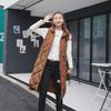 Hooded Sleeveless Women's Down Cotton Waistcoat - Warm Mid-Length Vest
